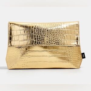 Ipsy Glam Bag Metallic Gold Crocodile Clutch from 11/23 NEW!